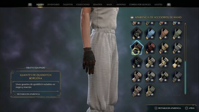 Hogwarts Legacy - Accesorios de mano (Piezas de equipo) - Guantes de quidditch borgoa