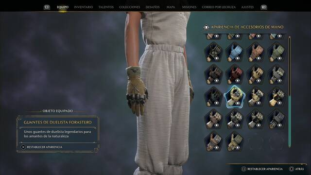 Hogwarts Legacy - Accesorios de mano (Piezas de equipo) - Guantes de duelista forastero
