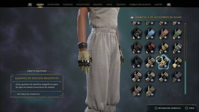 Hogwarts Legacy - Accesorios de mano (Piezas de equipo) - Guantes de duelista resistente