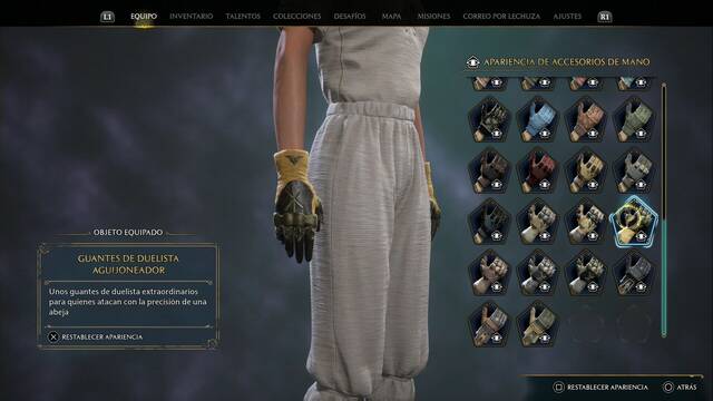 Hogwarts Legacy - Accesorios de mano (Piezas de equipo) - Guantes de duelista aguijoneador