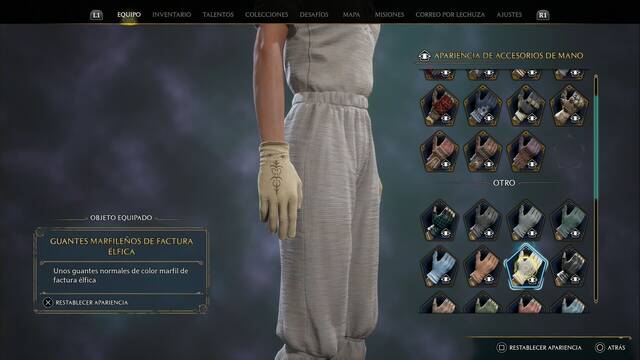 Hogwarts Legacy - Accesorios de mano (Piezas de equipo) - Guantes marfileos de factura elfica