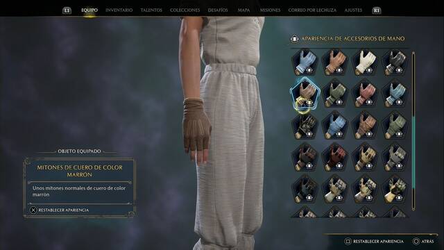 Hogwarts Legacy - Accesorios de mano (Piezas de equipo) - Mitones de cuero de color marron