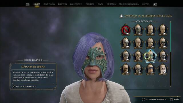 Hogwarts Legacy - Accesorios para la cara (Coleccin) - Mascara de sirena