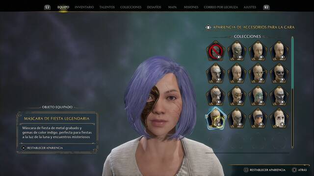 Hogwarts Legacy - Accesorios para la cara (Coleccin) - Mascara de fiesta legendaria