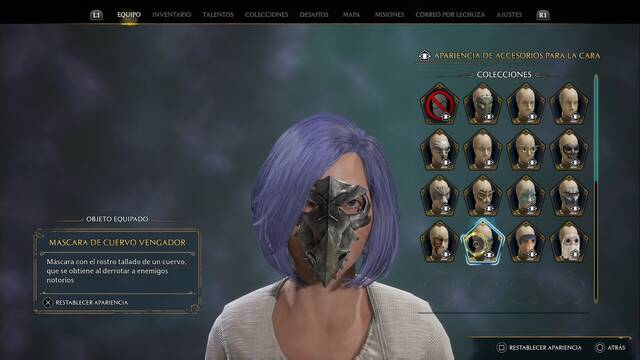 Hogwarts Legacy - Accesorios para la cara (Coleccin) - Mascara de cuervo vengador