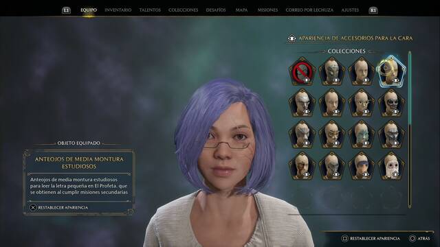 Hogwarts Legacy - Accesorios para la cara (Coleccin) - Anteojos de media montura estudiosos