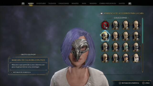 Hogwarts Legacy - Accesorios para la cara (Coleccin) - Mascara de calavera con pico