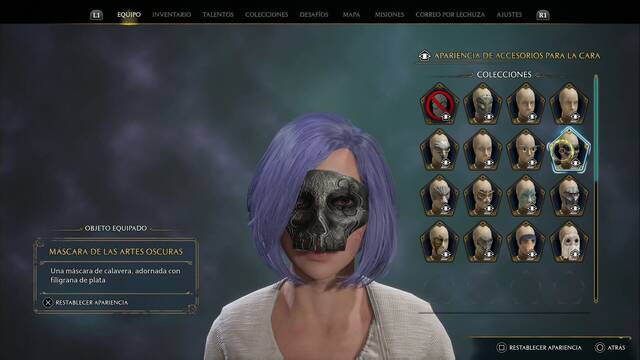 Hogwarts Legacy - Accesorios para la cara (Coleccin) - Mascara de las Artes oscuras