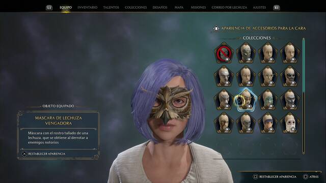 Hogwarts Legacy - Accesorios para la cara (Coleccin) - Mascara de lechuza vengadora