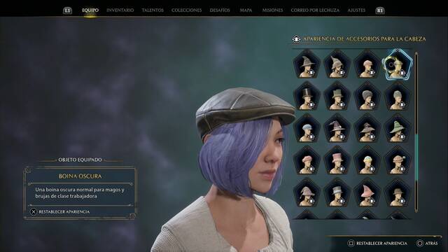 Hogwarts Legacy - Accesorios para la cabeza (Piezas de equipo) - Boina oscura