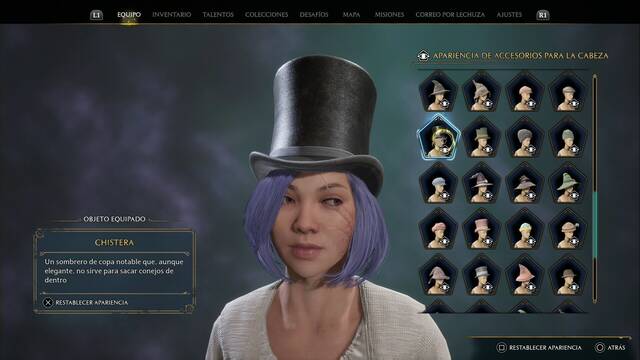 Hogwarts Legacy - Accesorios para la cabeza (Piezas de equipo) - Chistera