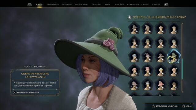Hogwarts Legacy - Accesorios para la cabeza (Piezas de equipo) - Gorro de hechicero extravagante