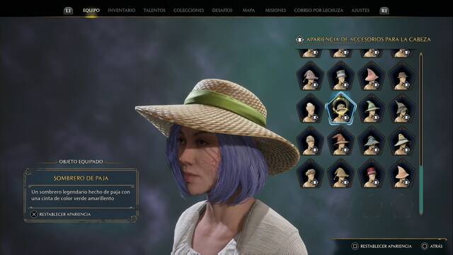 Hogwarts Legacy - Accesorios para la cabeza (Piezas de equipo) - Sombrero de paja