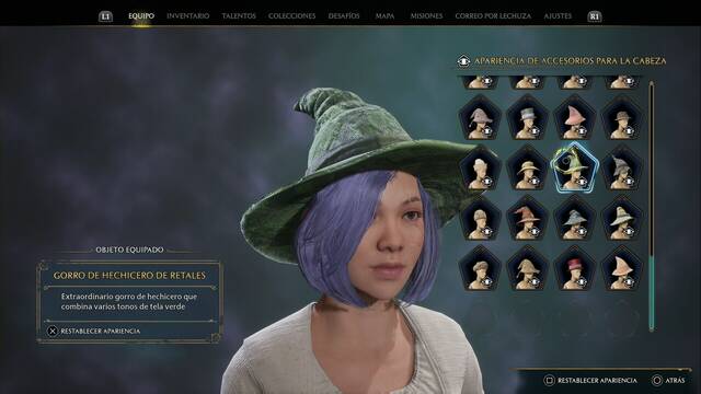 Hogwarts Legacy - Accesorios para la cabeza (Piezas de equipo) - Gorro de hechicero de retales