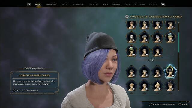 Hogwarts Legacy - Accesorios para la cabeza (Piezas de equipo) - Gorro de primer curso