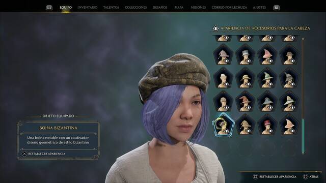 Hogwarts Legacy - Accesorios para la cabeza (Piezas de equipo) - Boina bizantina