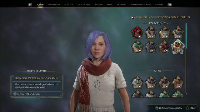 Hogwarts Legacy - Accesorios para el cuello (Coleccin) - Bufanda de relampago carmin