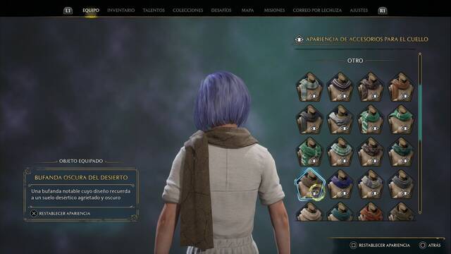 Hogwarts Legacy - Accesorios para el cuello (Piezas de equipo) - Bufanda oscura del desierto