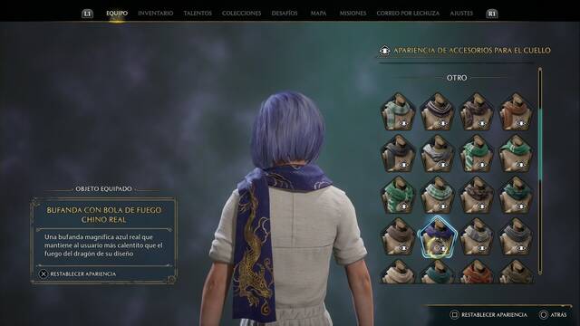 Hogwarts Legacy - Accesorios para el cuello (Piezas de equipo) - Bufanda con bola de fuego chino real