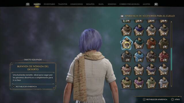 Hogwarts Legacy - Accesorios para el cuello (Piezas de equipo) - Bufanda de nomada del desierto