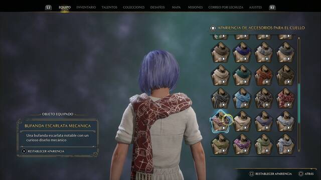 Hogwarts Legacy - Accesorios para el cuello (Piezas de equipo) - Bufanda escarlata mecanica