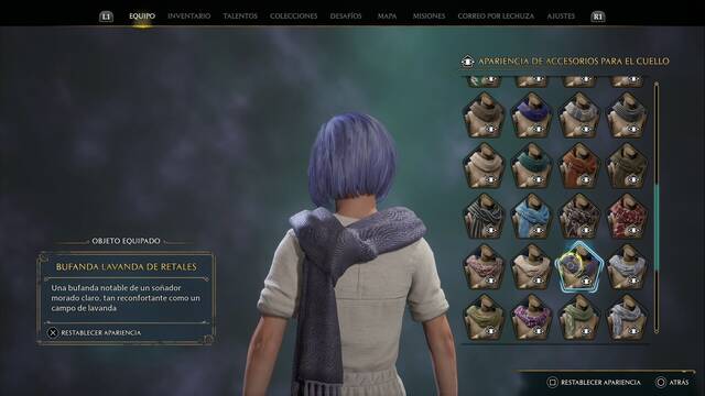 Hogwarts Legacy - Accesorios para el cuello (Piezas de equipo) - Bufanda lavanda de retales