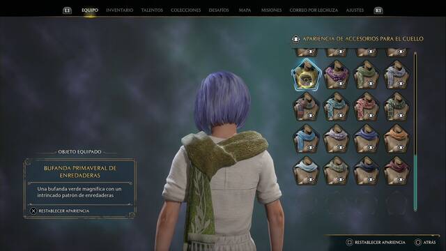 Hogwarts Legacy - Accesorios para el cuello (Piezas de equipo) - Bufanda primaveral de enredaderas