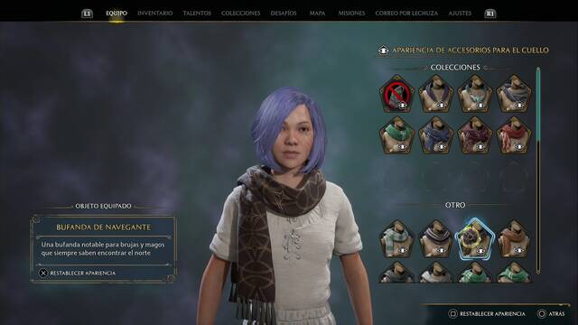 Hogwarts Legacy - Accesorios para el cuello (Piezas de equipo) - Bufanda de navegante