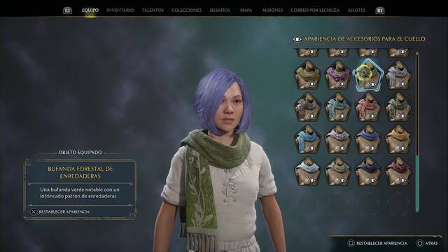 Hogwarts Legacy - Accesorios para el cuello (Piezas de equipo) - Bufanda forestal de enredaderas