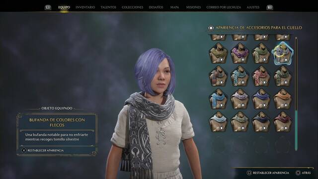 Hogwarts Legacy - Accesorios para el cuello (Piezas de equipo) - Bufanda de colores con flecos