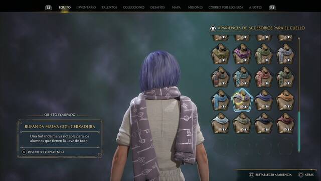 Hogwarts Legacy - Accesorios para el cuello (Piezas de equipo) - Bufanda malva con cerradura