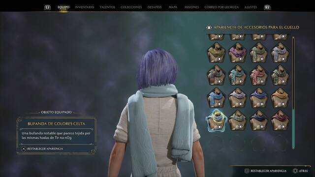 Hogwarts Legacy - Accesorios para el cuello (Piezas de equipo) - Bufanda de colores celta