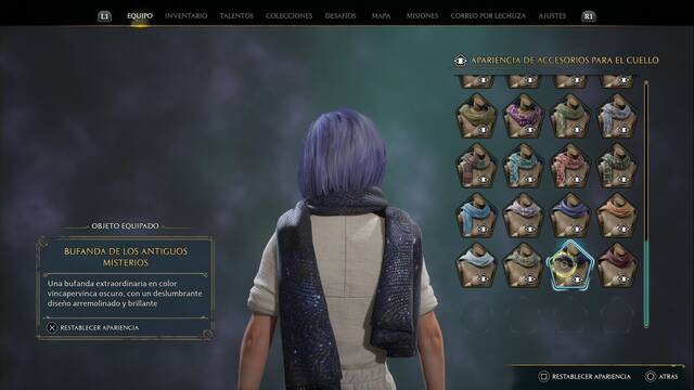 Hogwarts Legacy - Accesorios para el cuello (Piezas de equipo) - Bufanda de los antiguos misterios