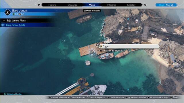 Final Fantasy VII Rebirth - Jugadores de Sangre de la reina en Bajo Junon - Zogan en el Bajo Junon