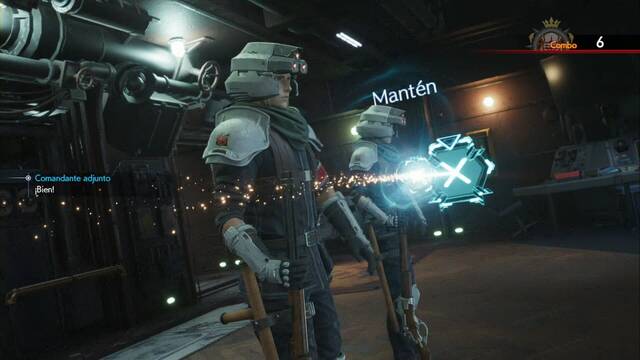 Final Fantasy VII Rebirth - Minijuego del desfile - Boton azul significa manten pulsado