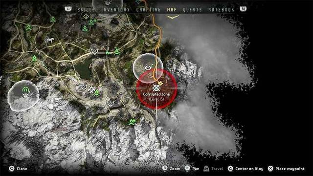 Horizon: Zero Dawn zonas corrompidas - Zona corrompida 1