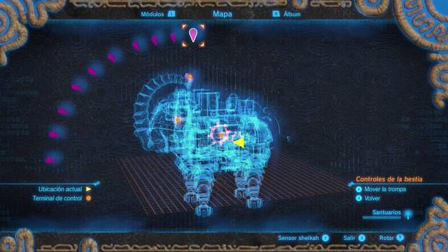 Zelda Breath of the Wild Ruta, bestia del agua - Mover trompa arriba