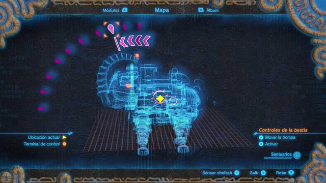 Zelda Breath of the Wild Ruta, bestia del agua - Mover trompa hacia abajo