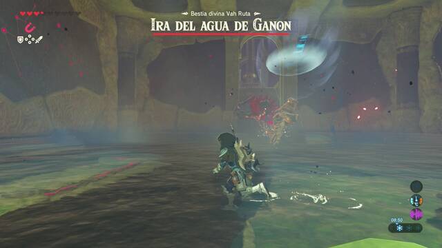 Zelda Breath of the Wild Ruta, bestia del agua - Arrojar lanza
