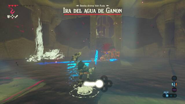 Zelda Breath of the Wild Ruta, bestia del agua - Barrido con la lanza