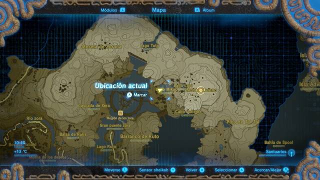 Zelda Breath of the Wild Ruta, bestia del agua - Cascadas