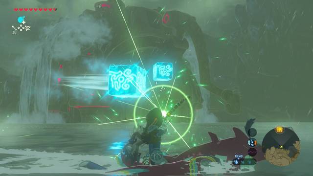 Zelda Breath of the Wild Ruta, bestia del agua - Bloques de hielo