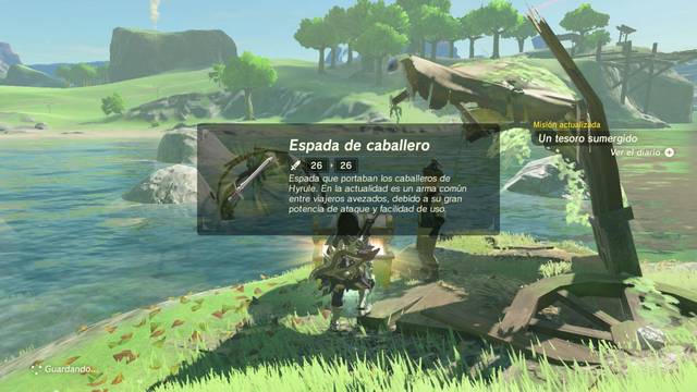 Zelda Breath of the Wild Un tesoro sumergido - Espada de caballero