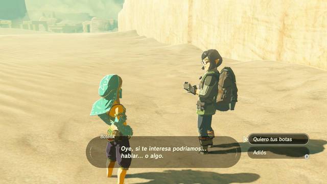 Zelda Breath of the Wild La octava herona - Preguntar por las botas