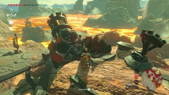 Zelda Breath of the Wild Rescatar a Yunobo - Golpear palanca del can