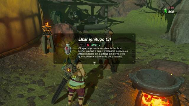 Zelda Breath of the Wild El viaje hacia la regin de los goron - Elixir ignfugo