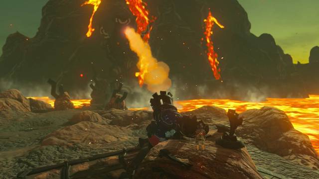 Zelda Breath of the Wild Calmar a la Bestia Divina - Disparar a Yunobo