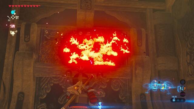 Zelda Breath of the Wild Interior de la bestia divina - Quemar las plantas