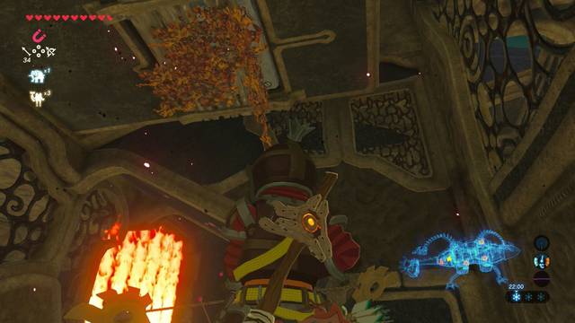 Zelda Breath of the Wild Interior de la bestia divina - Plantas en el techo
