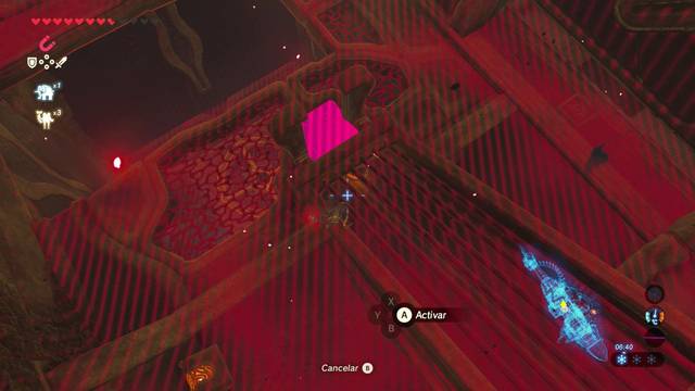 Zelda Breath of the Wild Interior de la bestia divina - Esfera en la rampa y crculo